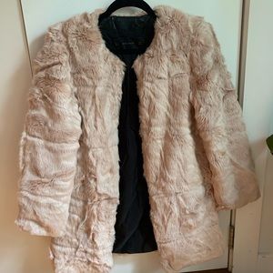 Zara Faux Fur Coat (Size S)